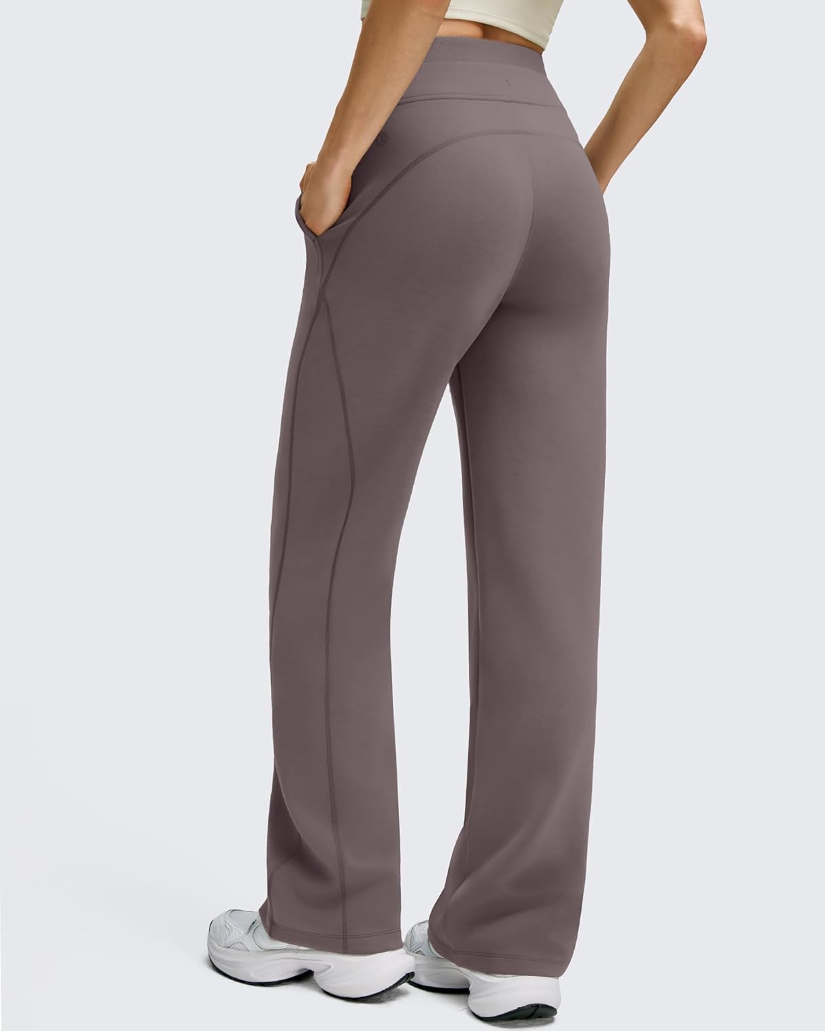 G4Free Smoofit Modal Soft Women's Wide Leg Sweatpants with Pockets Drawstring Double Layer Waist Casual Pants - Image 2