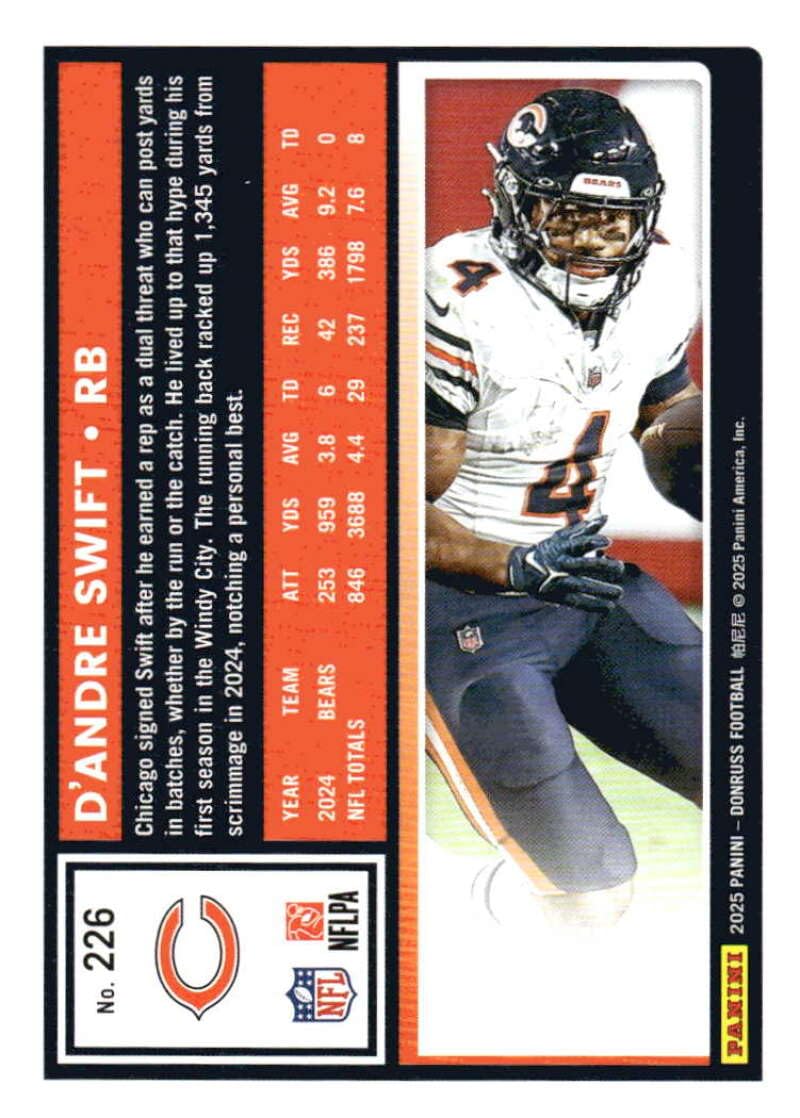 Amazon.com: 2025 Donruss #226 D'Andre Swift Chicago Football Card