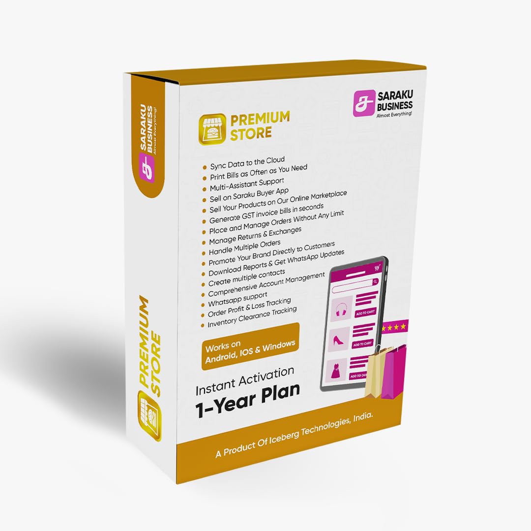 Saraku Business - Premium Store Billing Software | 1-Year Plan | GST Billing | Cloud Sync | Multi-Platform (Android, iOS, Windows) | (Email Delivery) Instant Activation-image-45