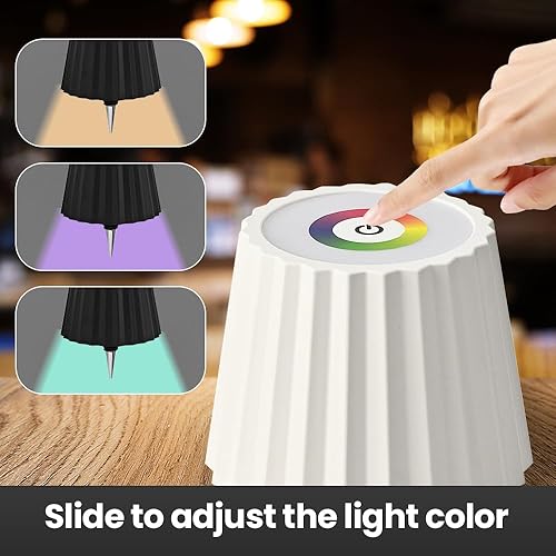 Miniatura 4 de Lámpara inalámbrica mejorada para botellas, luces coloridas de atenuación continua para botellas de vino, LED táctil inalámbrico recargable con luz