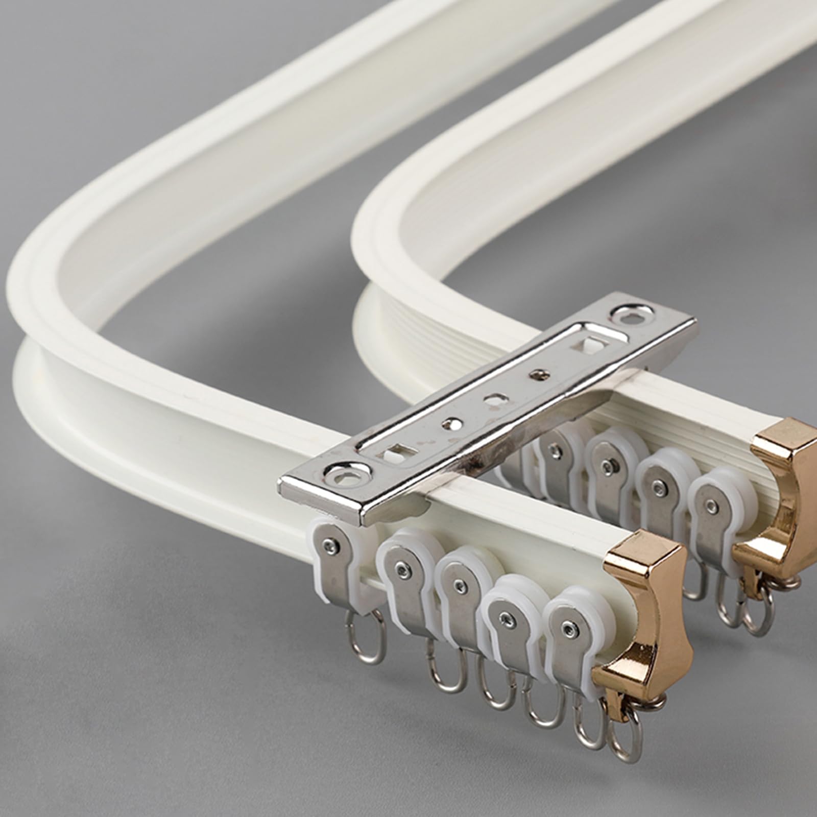 Riel de techo flexible de aluminio regulable con doble cordel para cortina