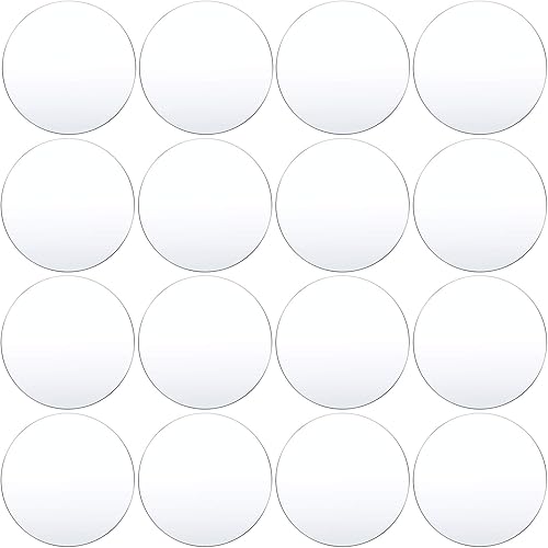 16 unidades de acrílico redondo transparente de 0.08 pulgadas de grosor, discos acrílicos redondos para marcos de fotos, pintura y manualidades