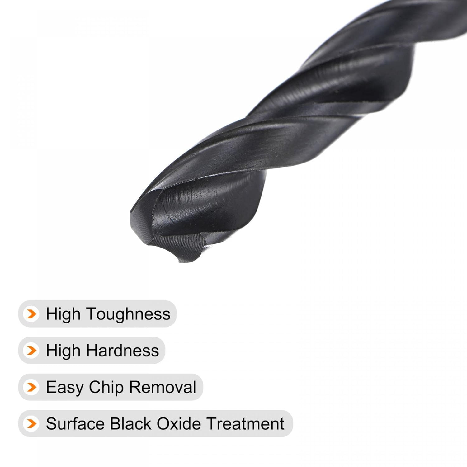 uxcell 6542 High Speed Steel Straight Shank Twist Jobber Drill Bit, Fully Ground Black Oxide Drill Bits 7.3mm Drill Diameter 110mm Total Length 2 Pcs