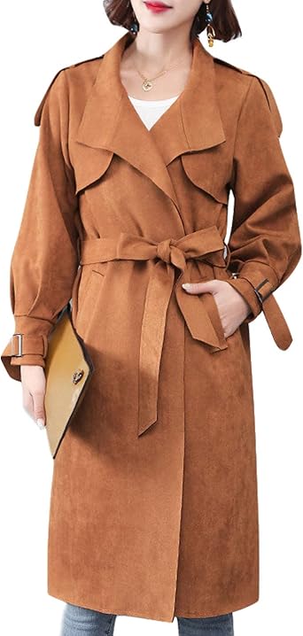 suede wrap coat