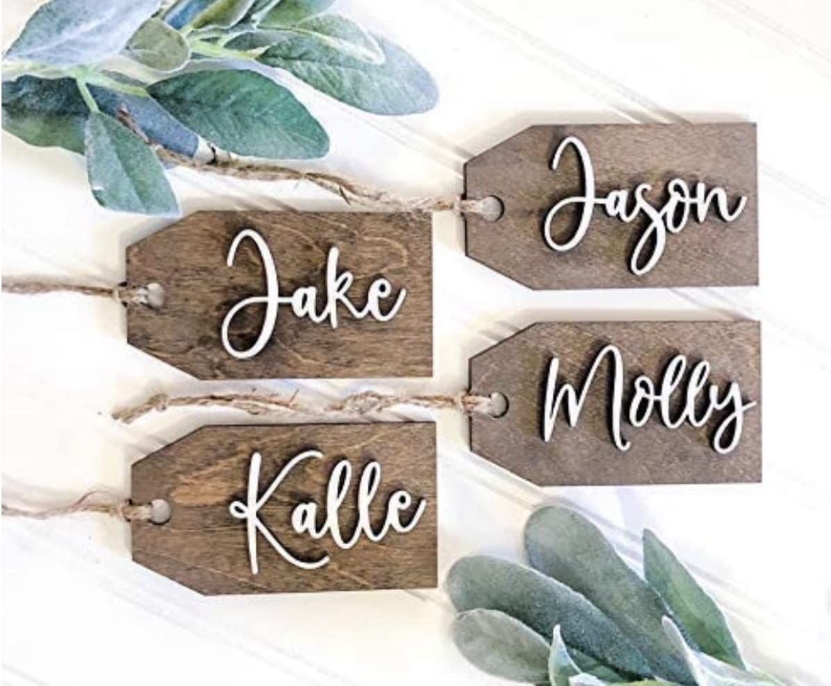 Beads Available, Personalized tags, Stocking tags personalized, Wooden Tags with beads, Wooden tags with holes, Personalized tags for gifts, Wooden name tags personalized, Party tags, Wooden name tags