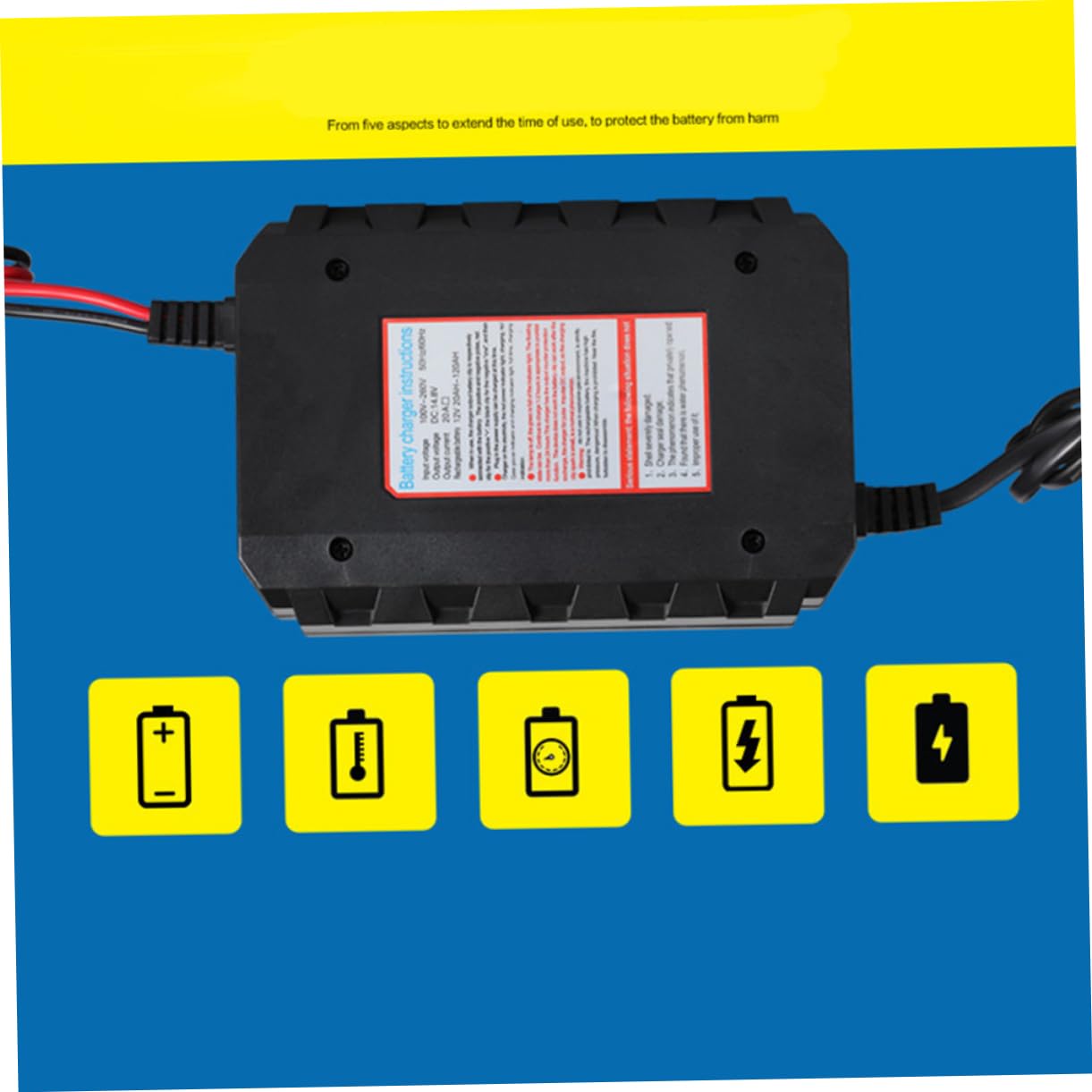 Caricabatteria Batteria 12v 20a Modello 20a in Plastica per Moto