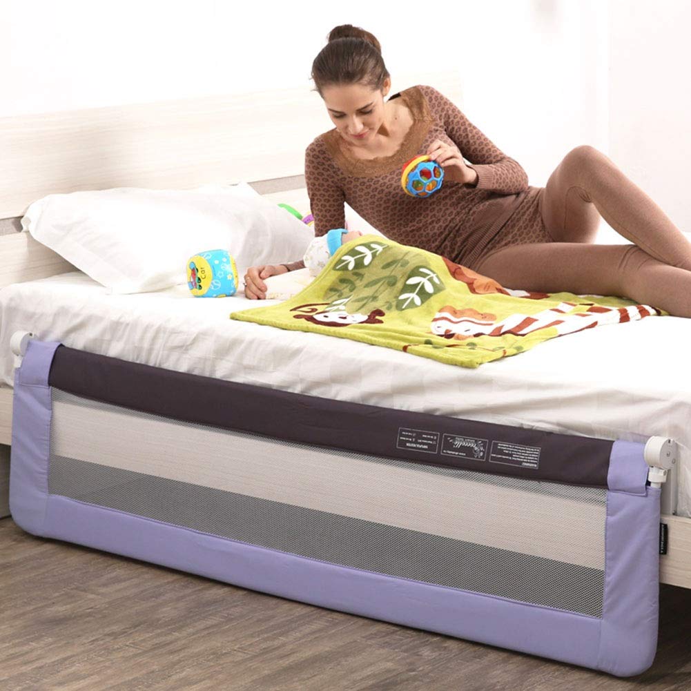 Barandilla de Cama Púrpura Abatible hacia Abajo Barandilla de Protección Malla Barandilla Handicap Evita Caerse de la Cama (1 Paquete) (Size : 1.5m)