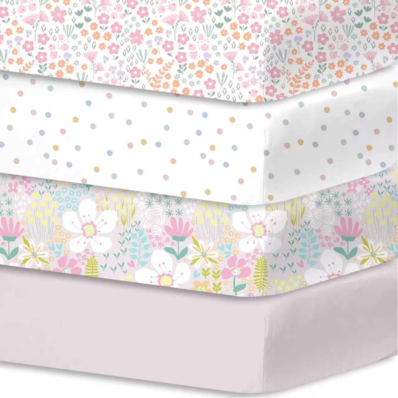 Little Grape Land Cot Bed Fitted Sheets 120 x 60 cm (4 Pack) — image 1