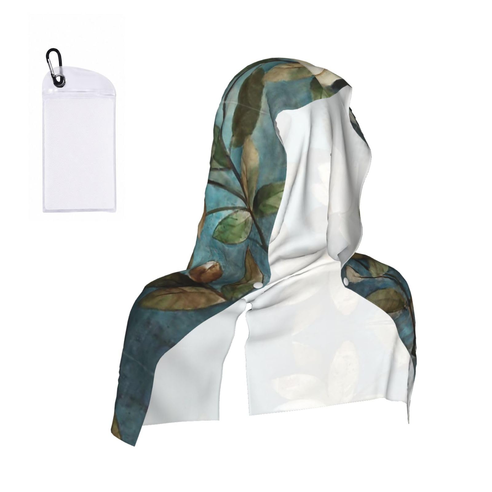 WXWJSHMGC Flowers Print Cooling Hoodie Towel, Cooling Towels For Neck And Face Sun Protection Instant Cool Hoodie(Sport/Camping/Work Out/Hot Weather)