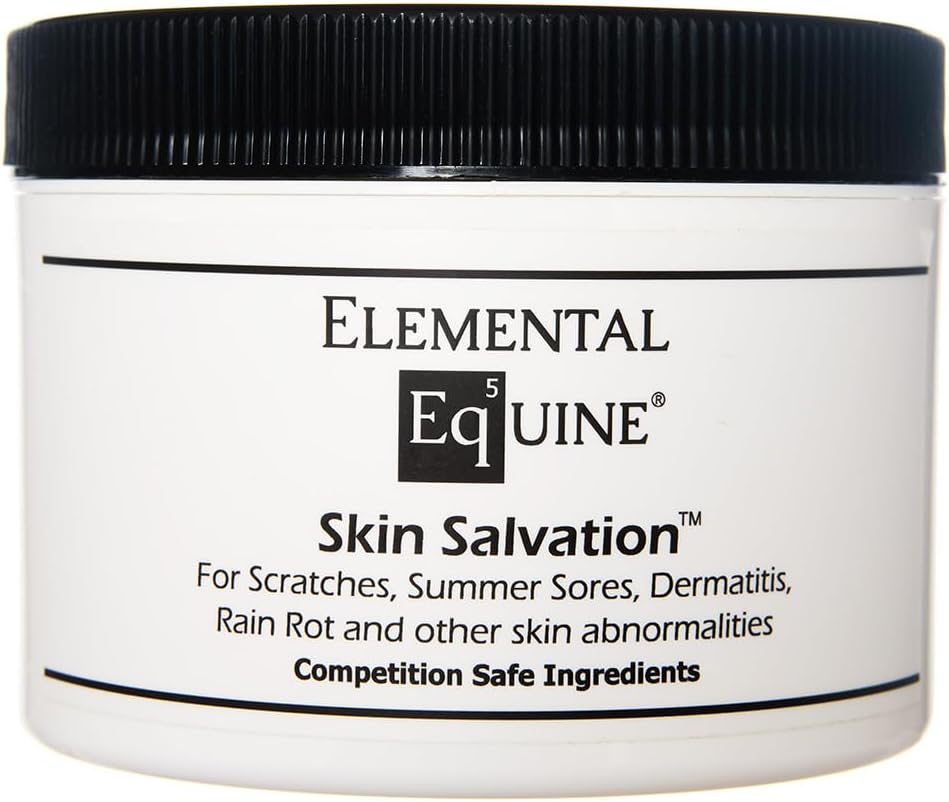 Elemental Equine Skin Salvation 8oz for Horses - Combats Scratches, Mud Fever, Summer Sores, Dermatitis, Summer Crud, Cannon Bone Gunk and Similar Skin Issues in Horses