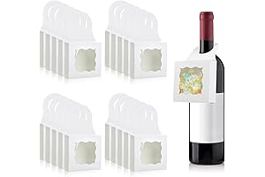 ISKBYBOB 20-Pc White Wave Wine Bottle Gift Box with Display Window