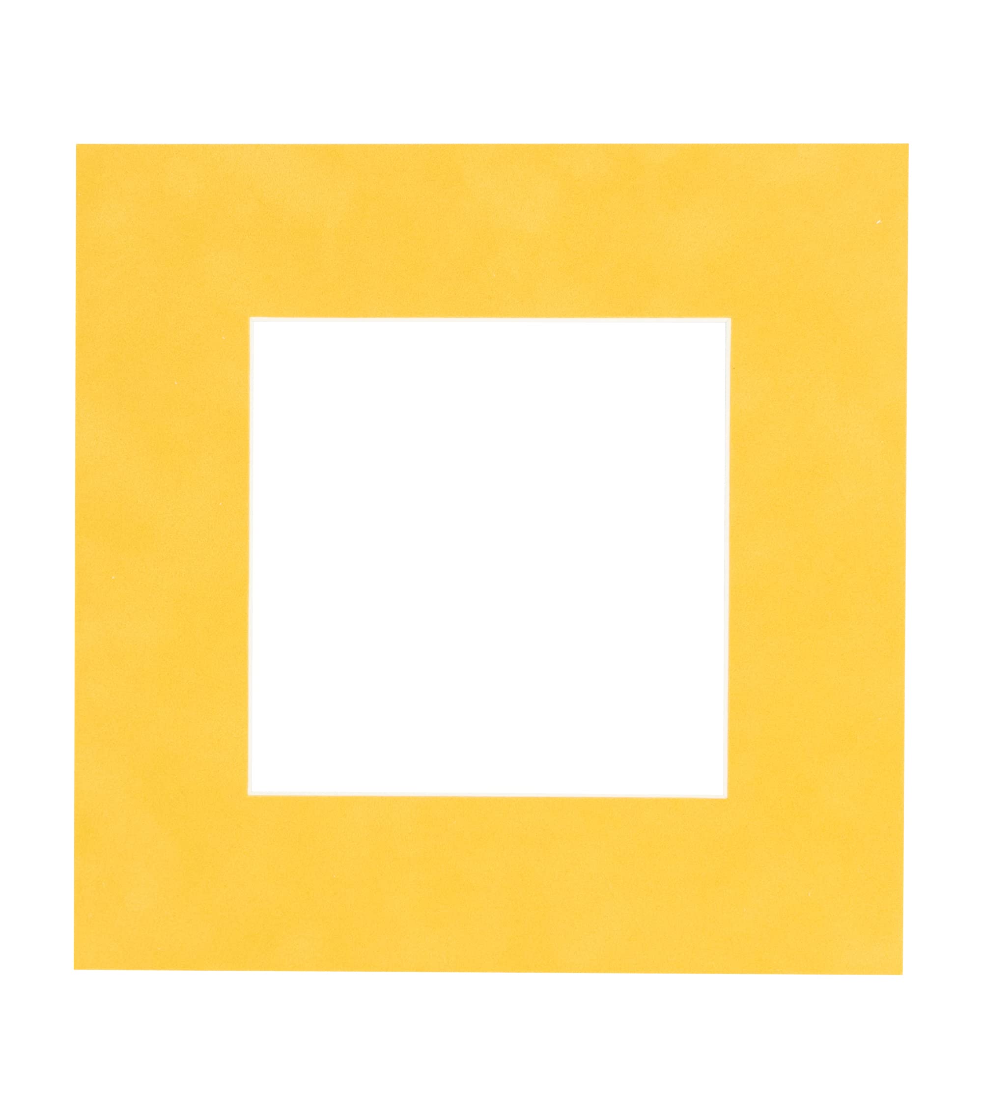 CountryArtHouse Bright Yellow Acid Free 26x26 Square Picture Frame Mat with White Core Bevel Cut for 21x21 Pictures - Fits 26x26 Frame - Pack of 1 Matboard Show Kit with Acid Free Backing & Clear Bag