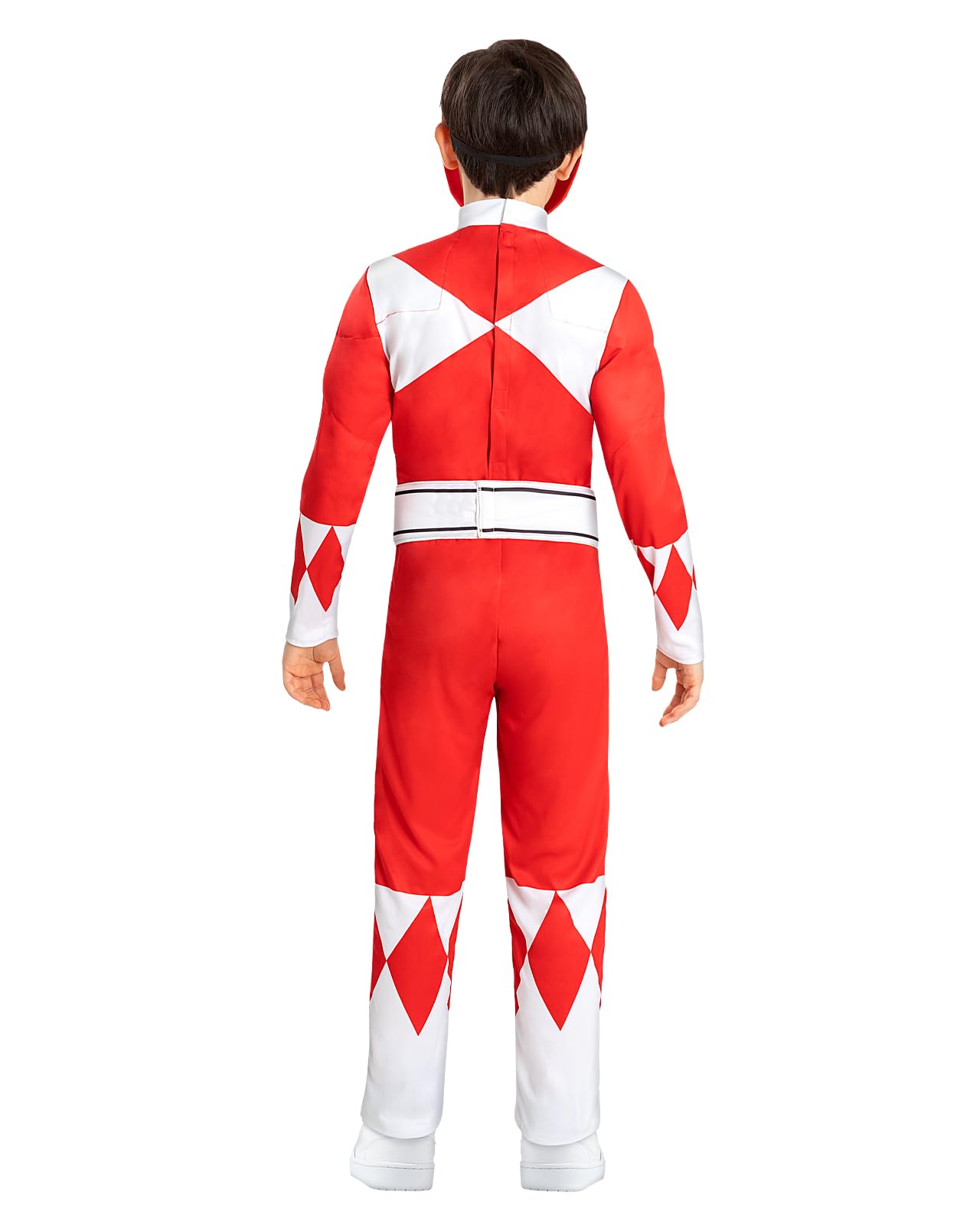 Funidelia Offizielles Roter Power Ranger Kostüm für Kinder, enthält Overall, Gürtel und Halbmaske, Superhelden - Outfit für Kinder für Partys, Karneval und Halloween