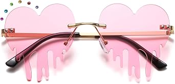 Melting Heart Sunglasses Dripping Heart Shaped Sunglasses Rave Sunglasses for Women Men