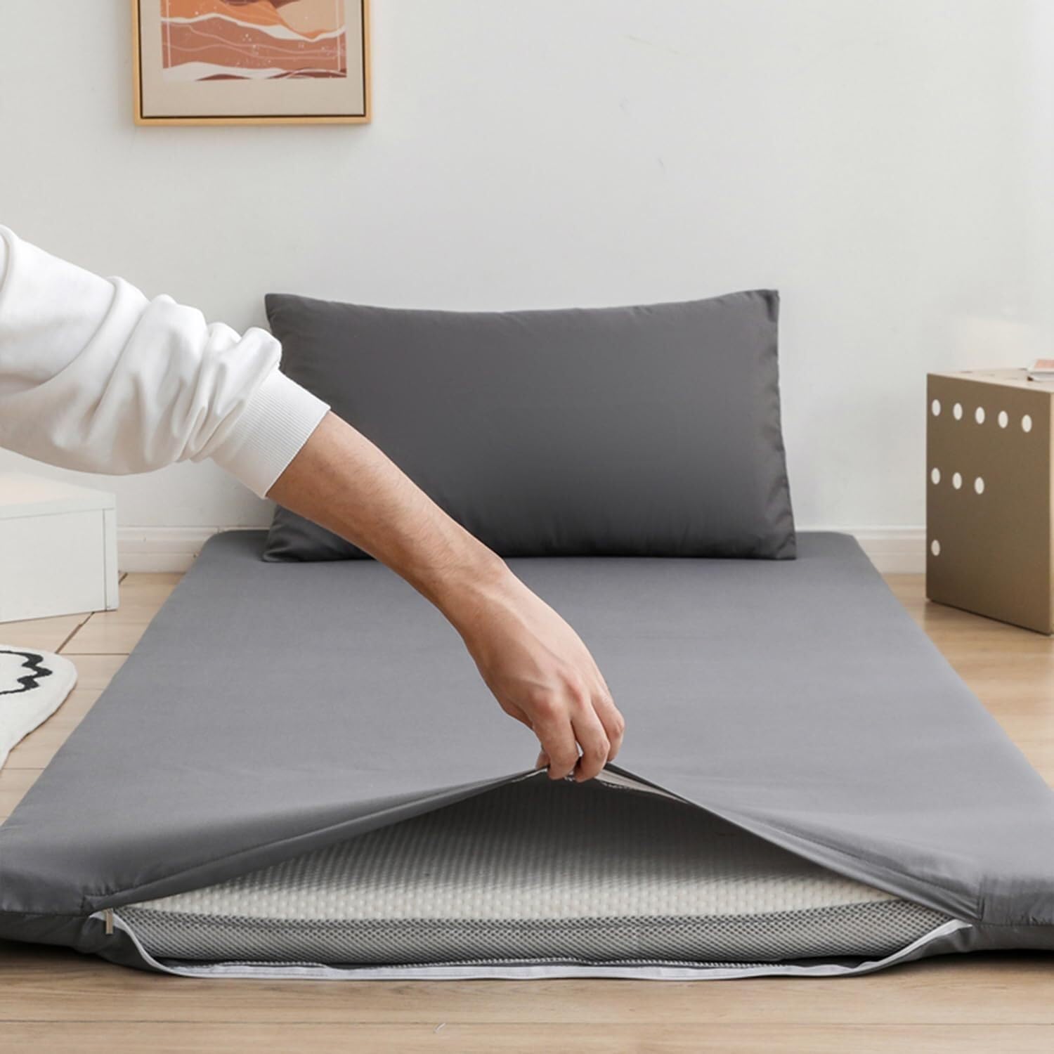 Zippered Mattress Protector - Waterproof and Dustproof Washable Cover, Fits 2-10cm Mattresses (Single/Double/Queen/King)