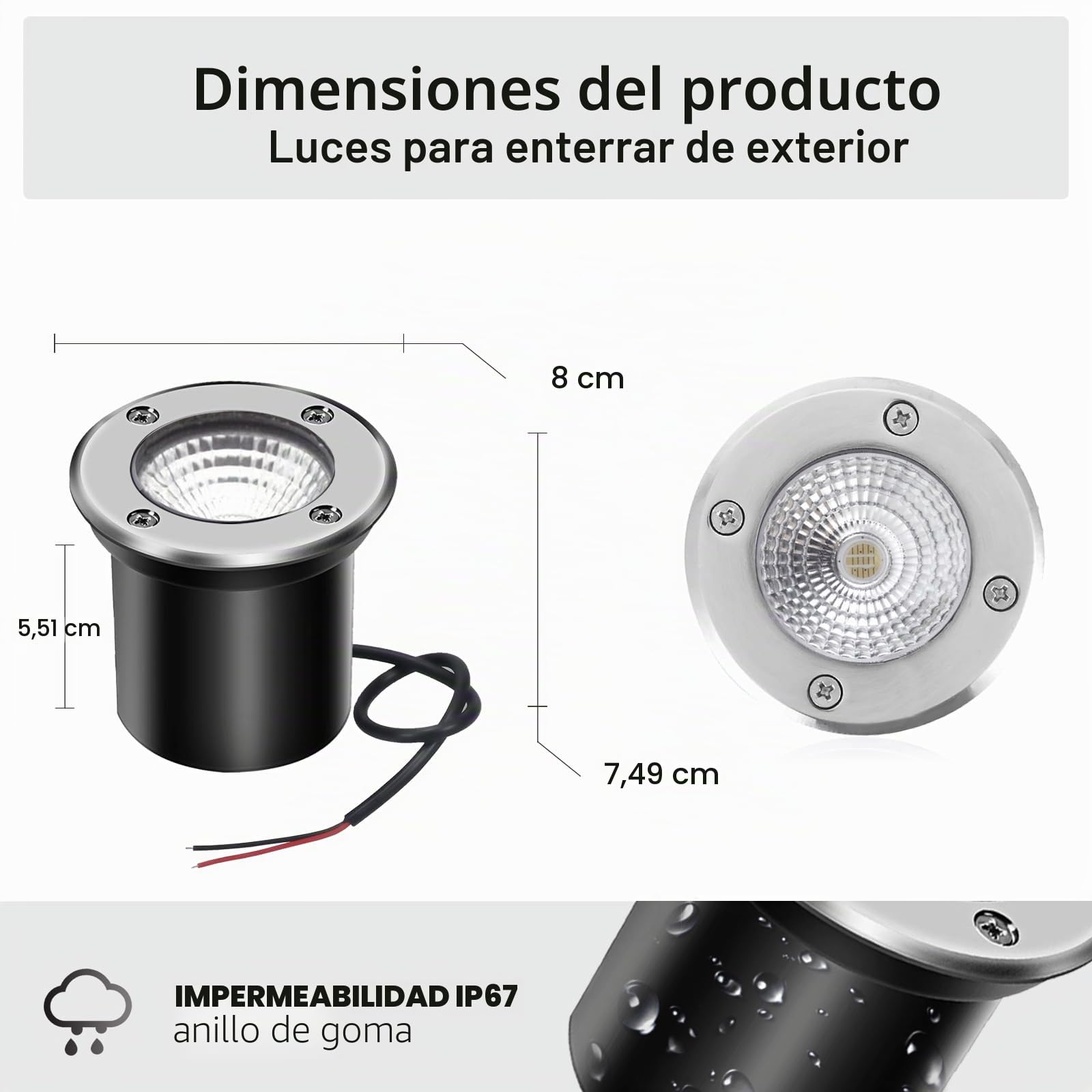 Nother AHOTSUK 4PCS 3W LED Foco Empotrable de Suelo al Aire Libre, Luz de Camino 300 Lumen, RGB 90°, para Iluminacion de Camino Jardín, IP67Impermeable(12V)