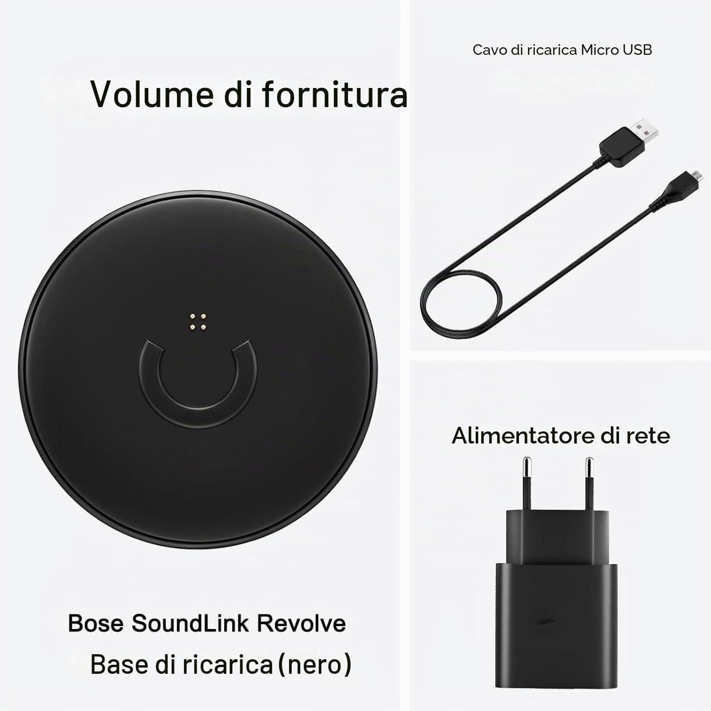 Stazione di ricarica per Bose SoundLink Revolve, dock di ricarica per SoundLink Revolve+, adattatore di ricarica per Bose SoundLink Revolve II e SoundLink Revolve II+ altoparlante Bluetooth, cavo di