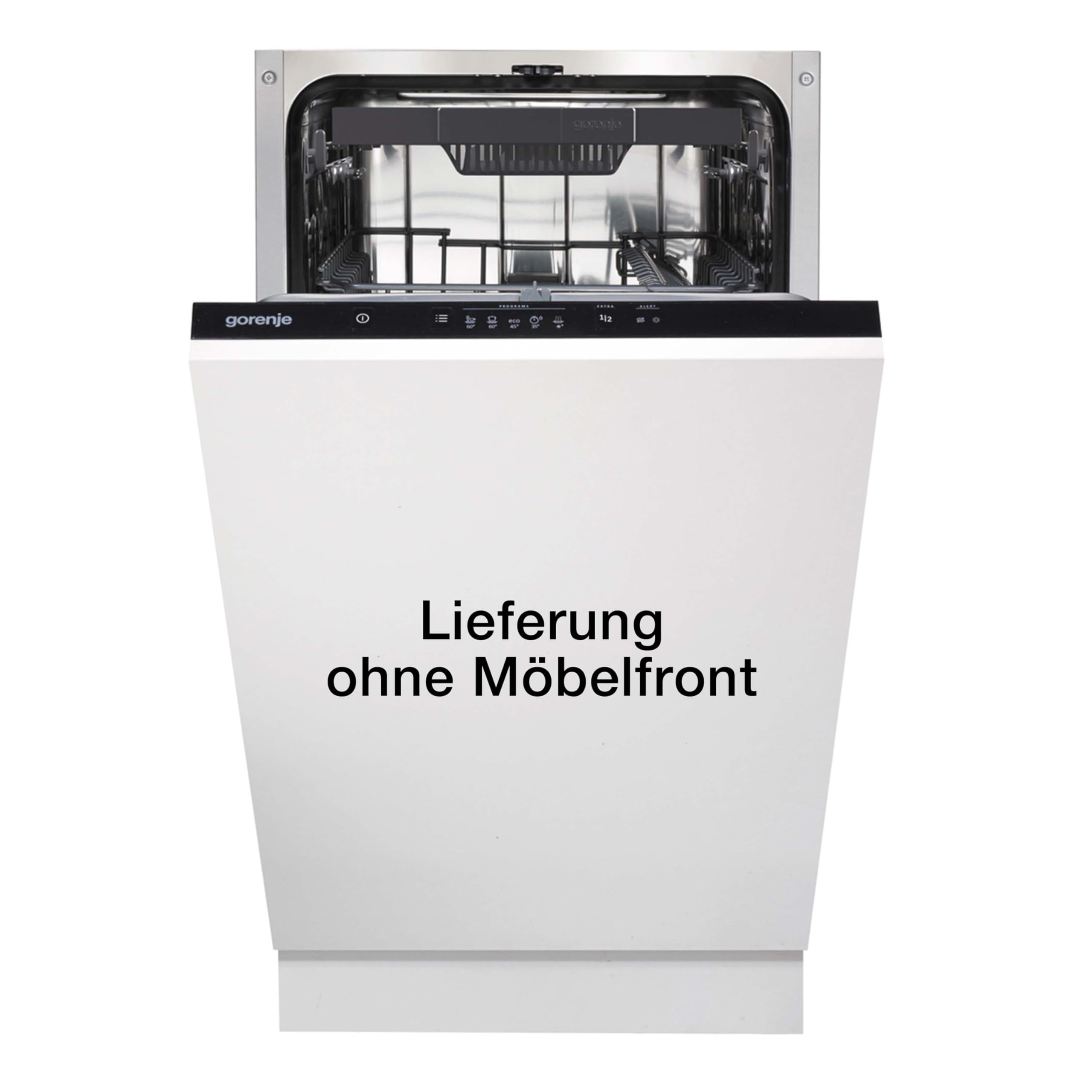 Gorenje GV 520 E10 Vollintegrierbarer Geschirrspüler / Einbau /45cm /11 Maßgedecke /3 Körbe /5 Programme /höhenverstellbarer Oberkorb /vollständiger Überlaufschutz / Eco Programm / Schwarz