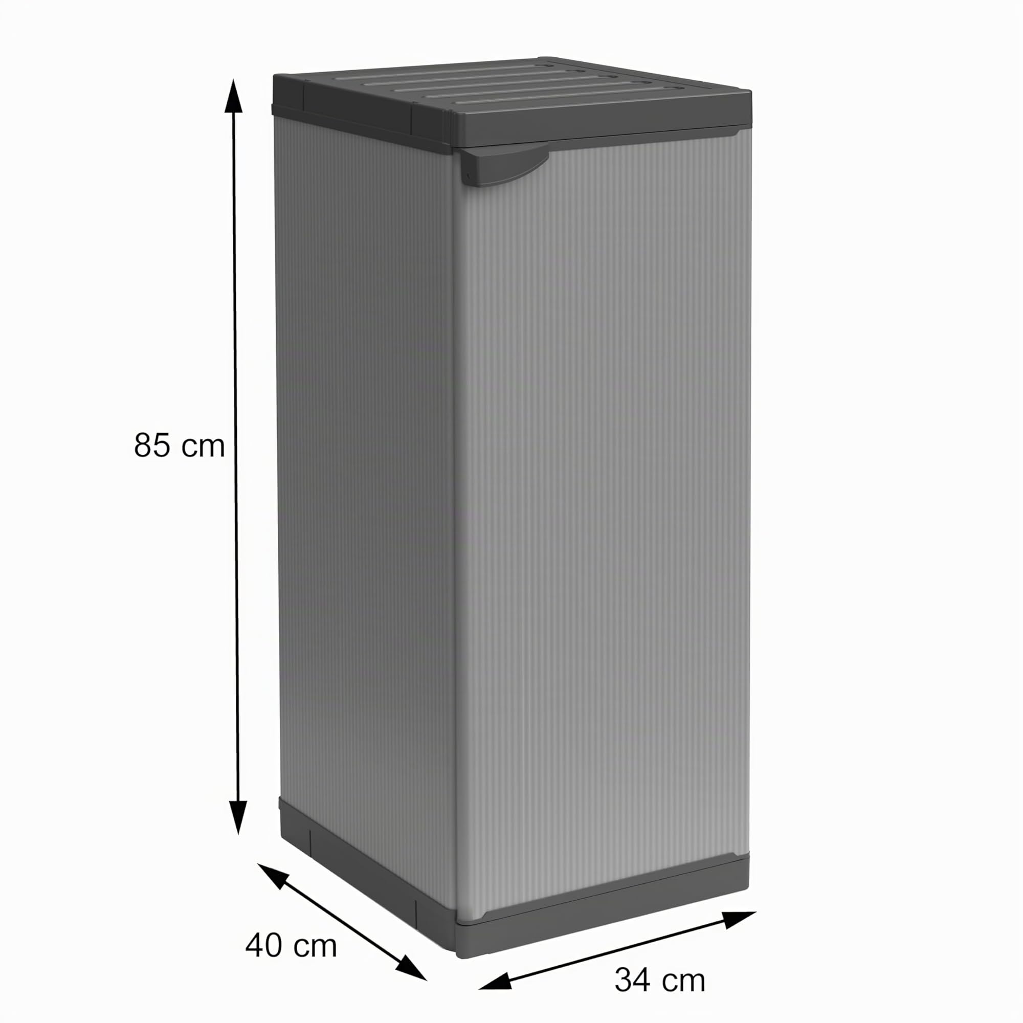 mongardi W2016 Armoire résine PVC PP 1 porte 1 étagère modulaire 34x40x85 cm Noir