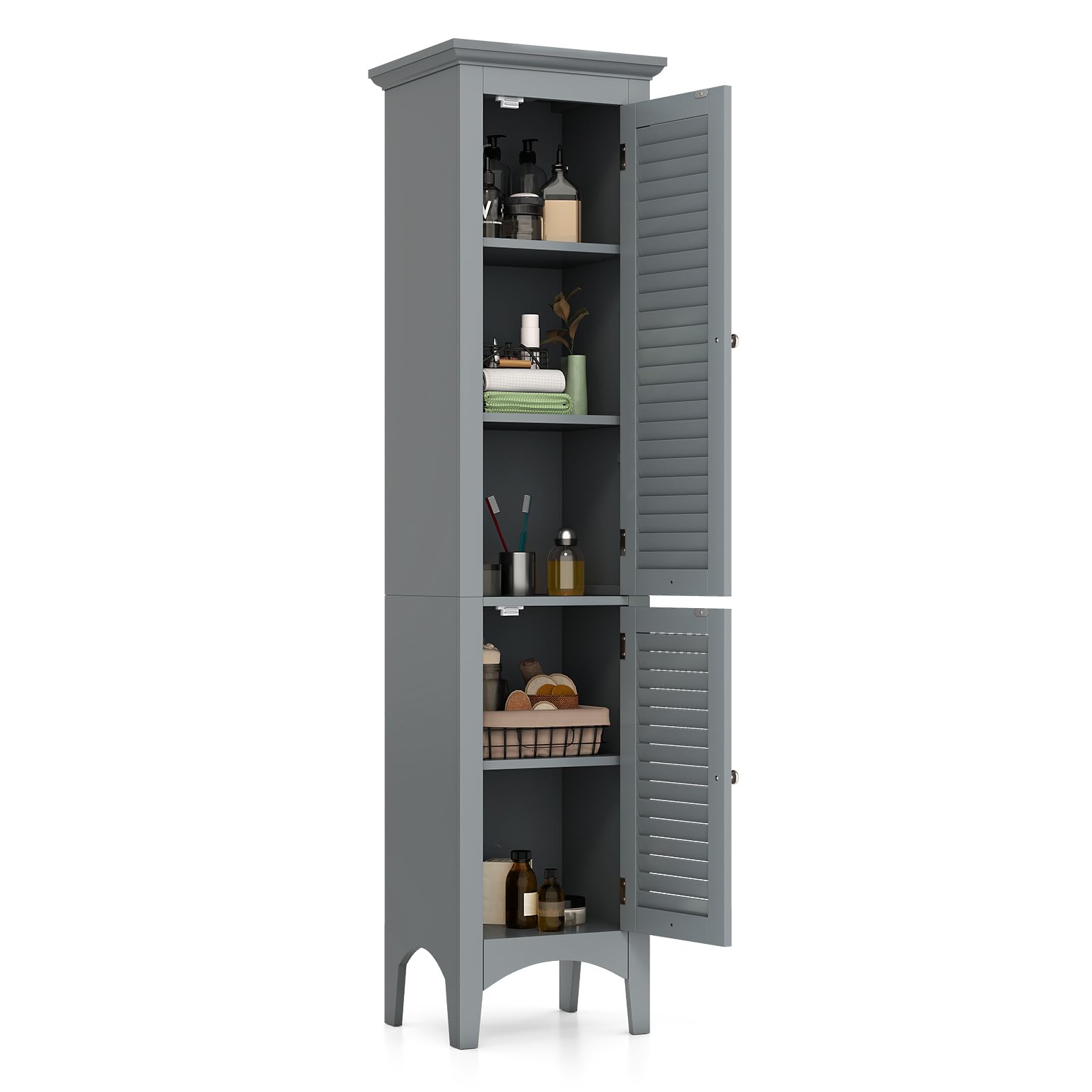 Multigot Bathroom Tall Cabinet (Grey)