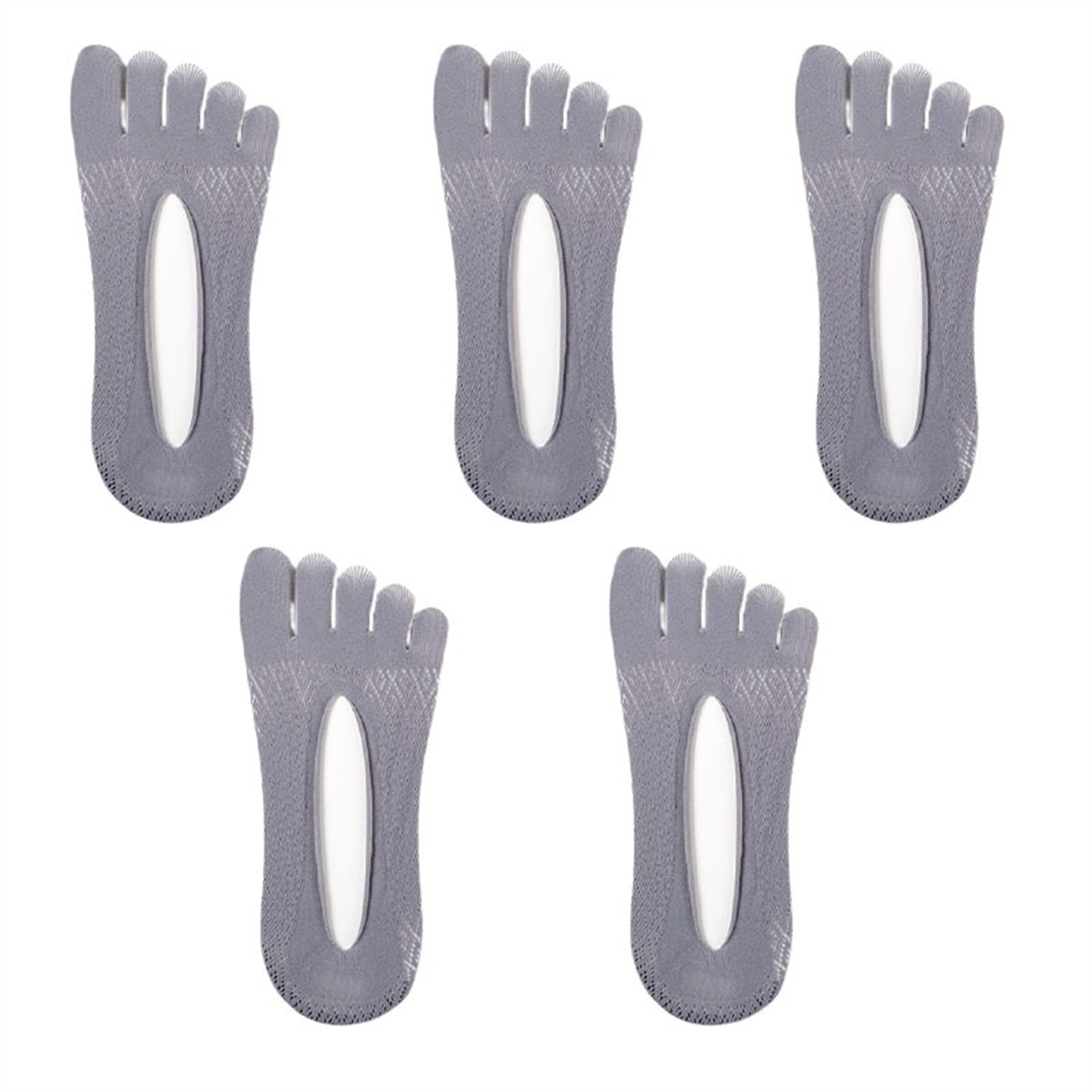 ERICAT 5 pares de calcetines de verano para hombre, ultrafinos, transpirables, invisibles, calcetines tobilleros para hombre, 5 gris oscuro, EU 37-45