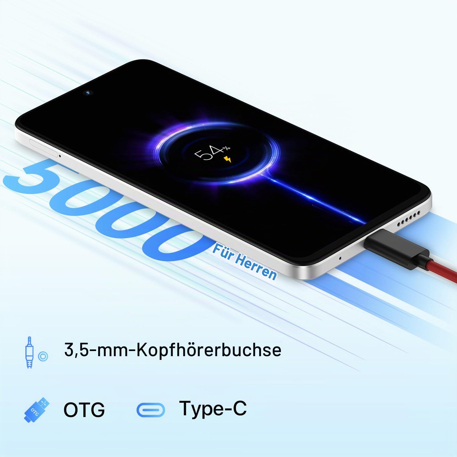 UMIDIGI Handy Android 14, 8+256GB/1TB TF Smartphone Ohne Vertrag, 120Hz 6.8 Zoll HD+ Smartphone, Bluetooth 5.2, 5000mAh, Octa Core, 4G Dual SIM/Face ID/Fingerprint/13MP/GPS/OTG-Note 100A