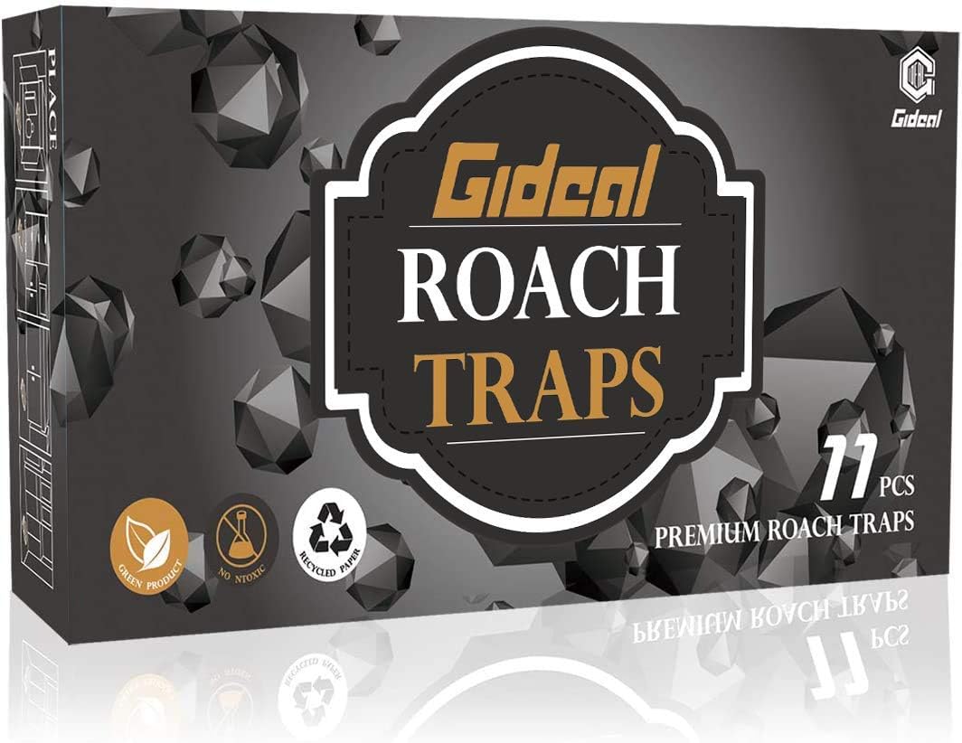 11 Pack Roach Killer Indoor Infestation - Gideal Roach Traps with Bait, Cockroach Killer Indoor Home Cockroach Killer with Roach Bait, Child & Pet Safe, Insect Spiders Ants Sticky Cockroach Traps