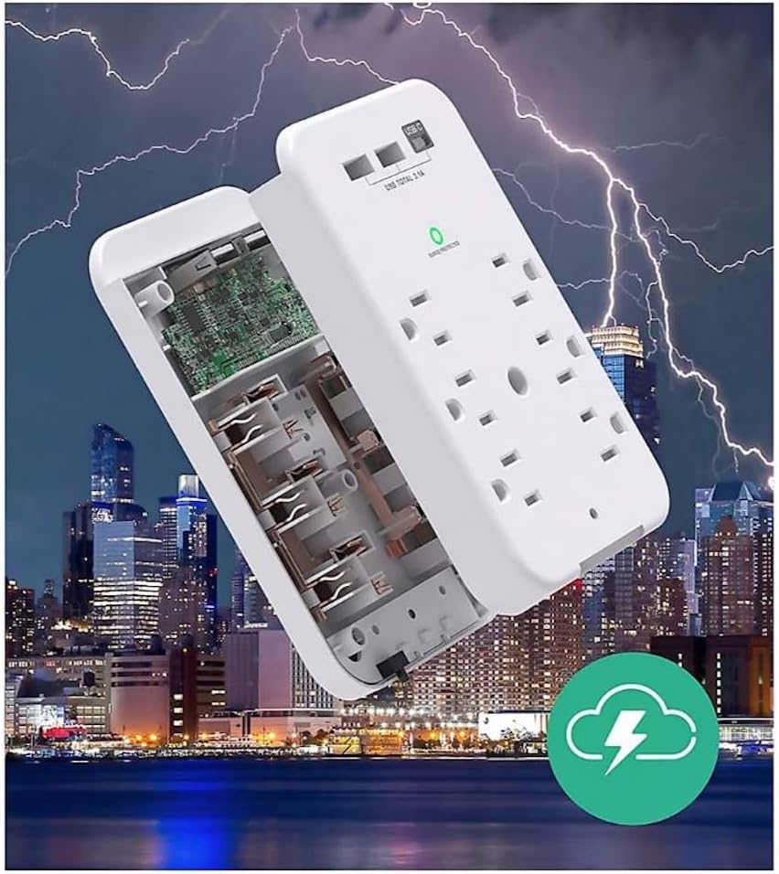 6-Outlet Power Strip with USB Ports