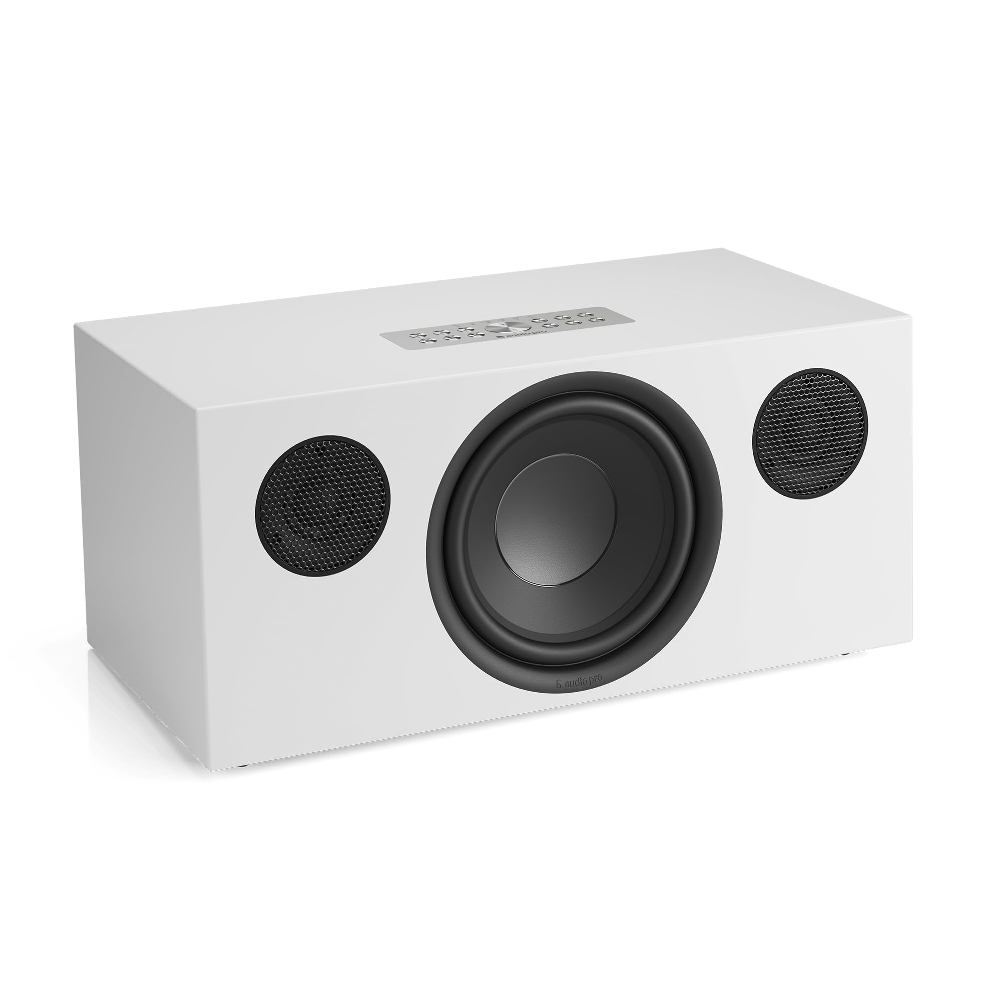 Audio Pro Enceinte stéréo multiroom sans fil C20W 190W Class-D, HDMI ARC, AirPlay 2, Google Cast, Bluetooth 5.0, entrée phono, sortie caisson de basses (blanc)