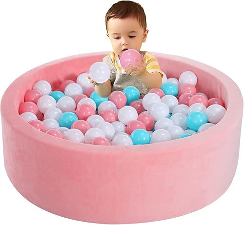 YYAMEA - Piscina de bolas de espuma para bebés, piscina de bolas suave para interiores para jugar con niños pequeños y bebés, piscina redonda de