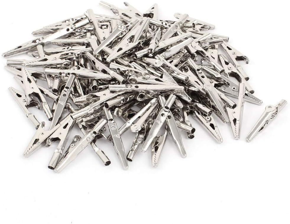 New Lon0167 Non-insulated Electric Featured Test Crocodile Metal reliable efficacy Alligator Clips Silver Tone 106 Pcs(id:69f 4f b9 8a3)