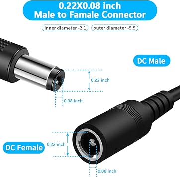 (4 Packs) Power Extension Cable 33ft Plug Power Adapter Extension Cable for CCTV Security Camera