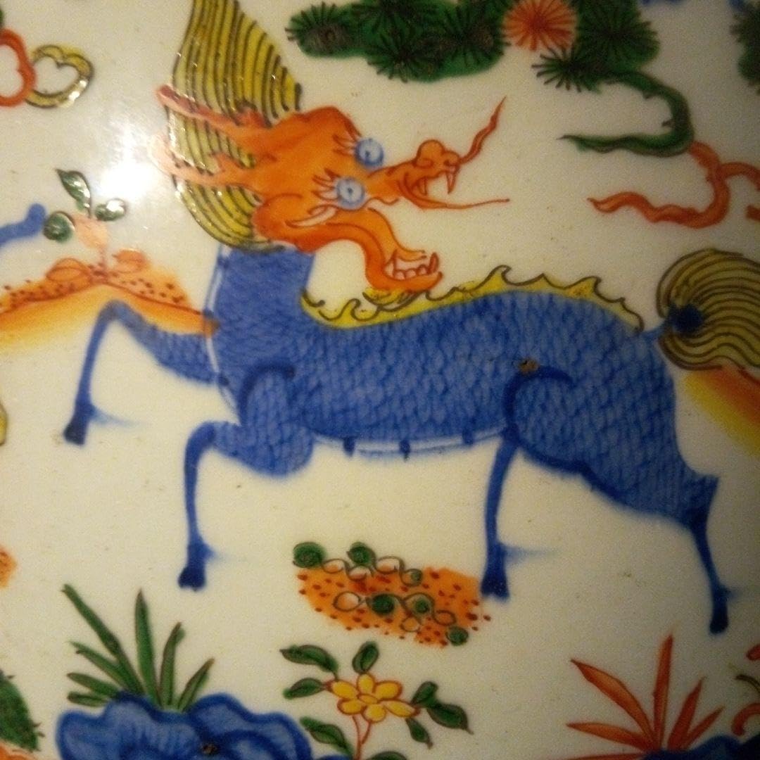 中国陶磁器明萬歴赤絵多色花柄陶器壺