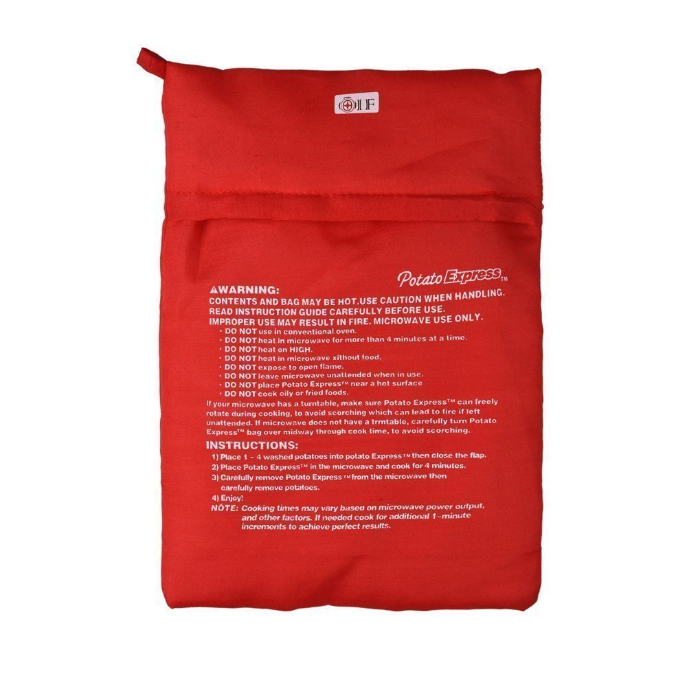 MonLiya 2 Pcs Microwave Potato Cooker Bag Tortillas Cooker Bag Washable and Reusable Bag Perfect Potatoes Just in 4 Minutes