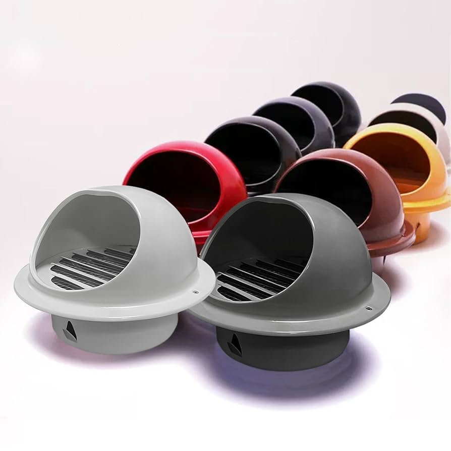 Amazon.co.jp: 通気口 丸型 屋外 換気口 Vent Cover 防虫網付 黒