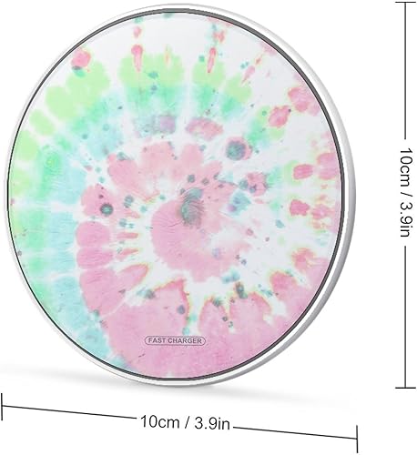 Miniatura 2 de Pastel Tie Die - Almohadilla de carga inalámbrica redonda de 10 W, almohadilla de carga rápida compatible con iPhone 15, 14, 13, 12 Series Samsung