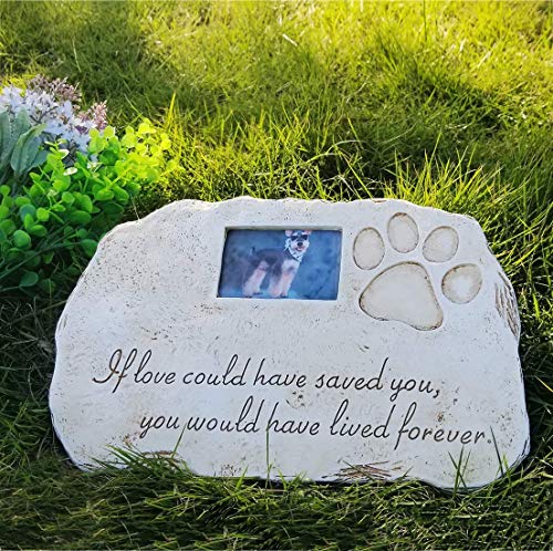 Re-Call Pet Tombstone Dog or Cat Memorial Stone Personalized with Waterproof Photo Dog