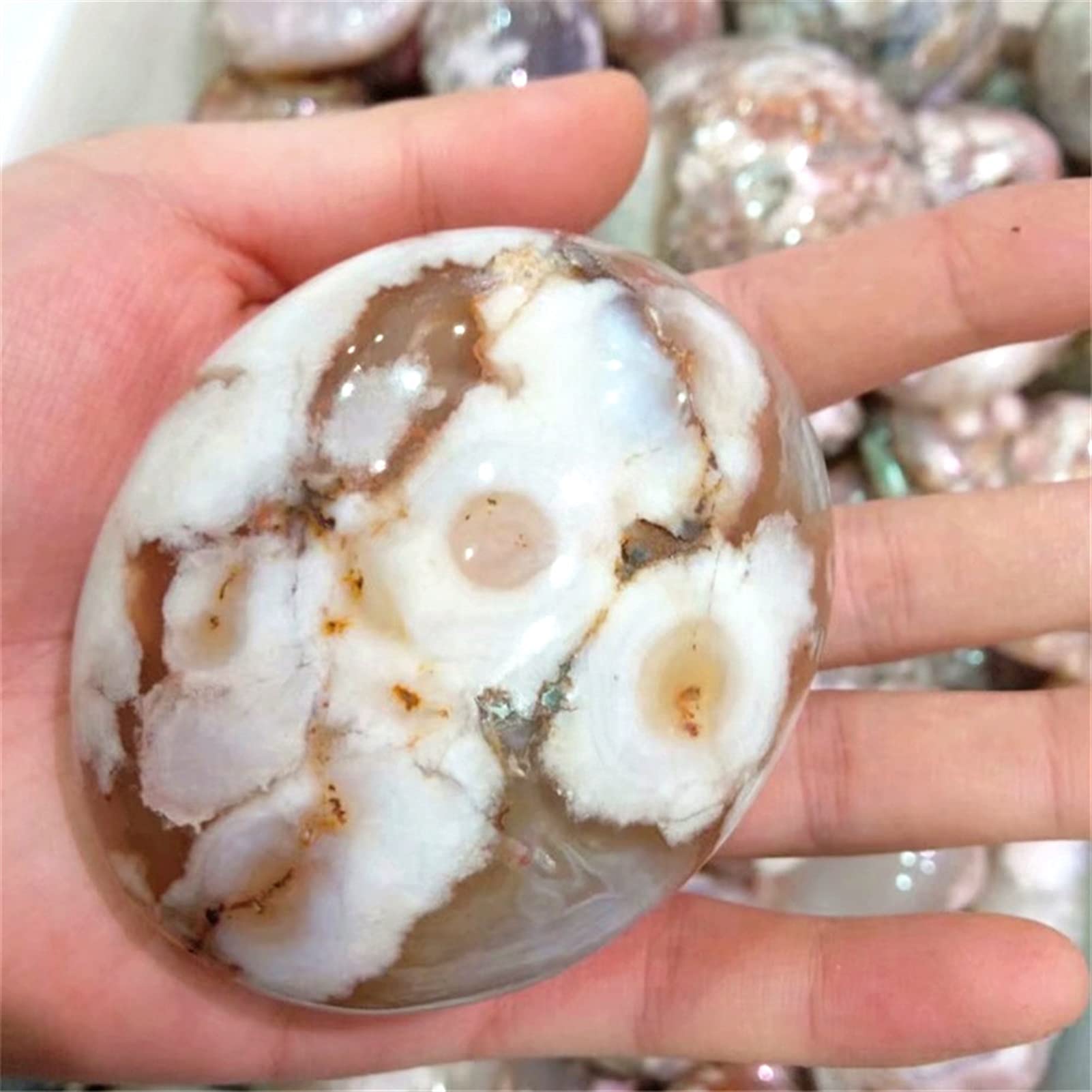 Fleur de Cerisier Agate en Pierre de Palme Naturelle : Le Cadeau Spirituel et Déco Idéal