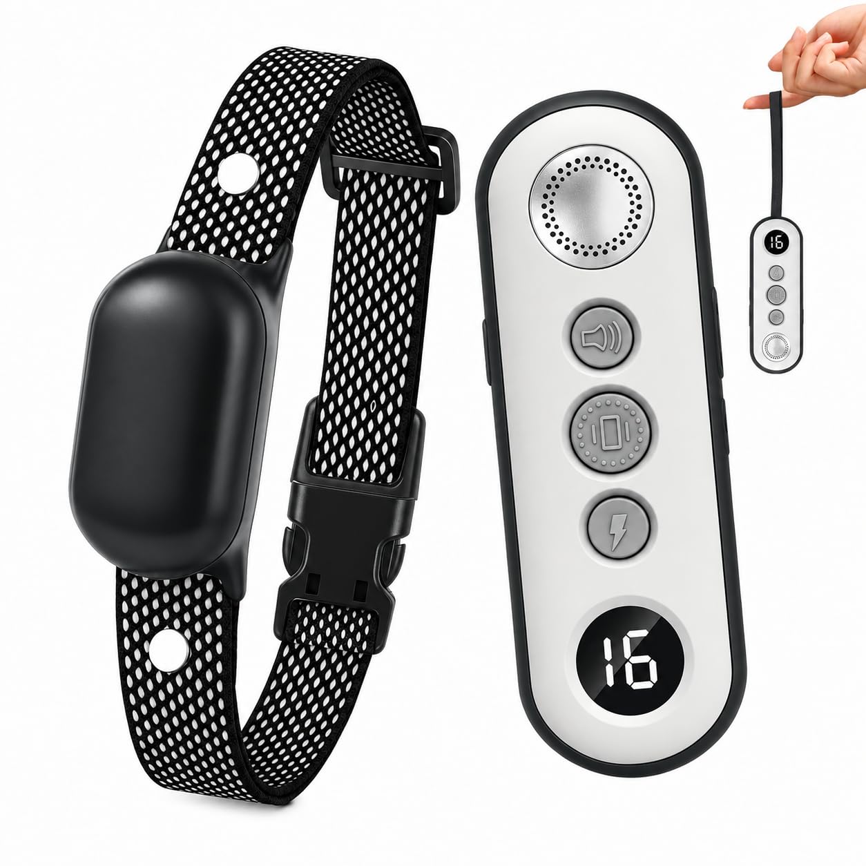 Collier Dressage Electrique Chien Portée 1200m, Collier Anti-Aboiement | 1-16 Niveaux Entraînement, Étanche Rechargeable, 3 Modes de Dressage BIP Vibration Choc, Adapté à Tous Les Chiens