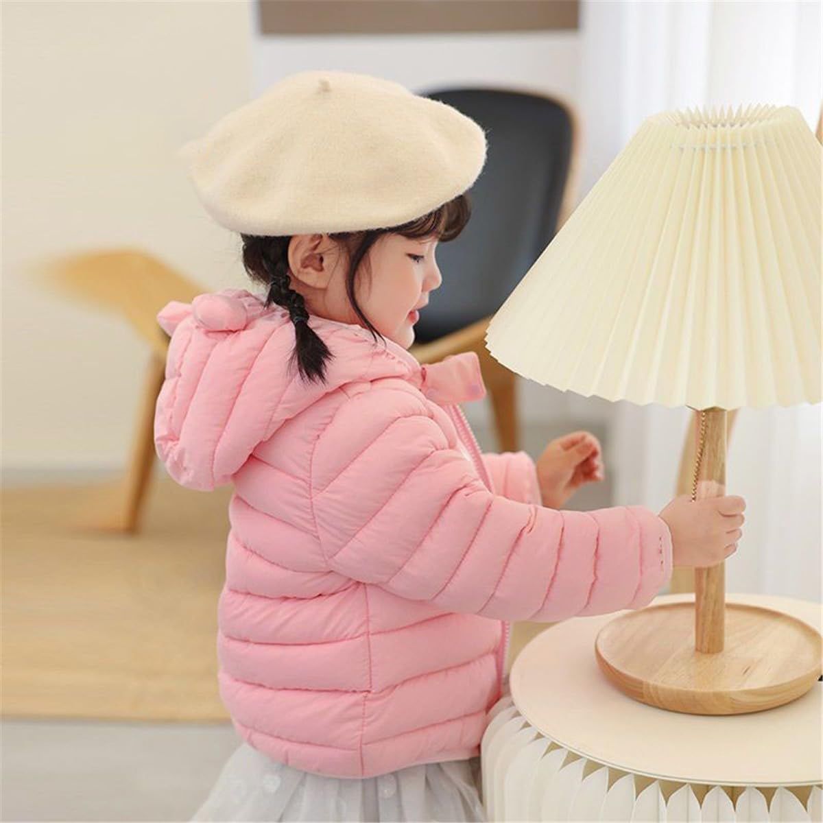 Little Girls Boys Winter Warm Cartoon Zipper Hoodie Jacket Down Puffer Coat Outwear
