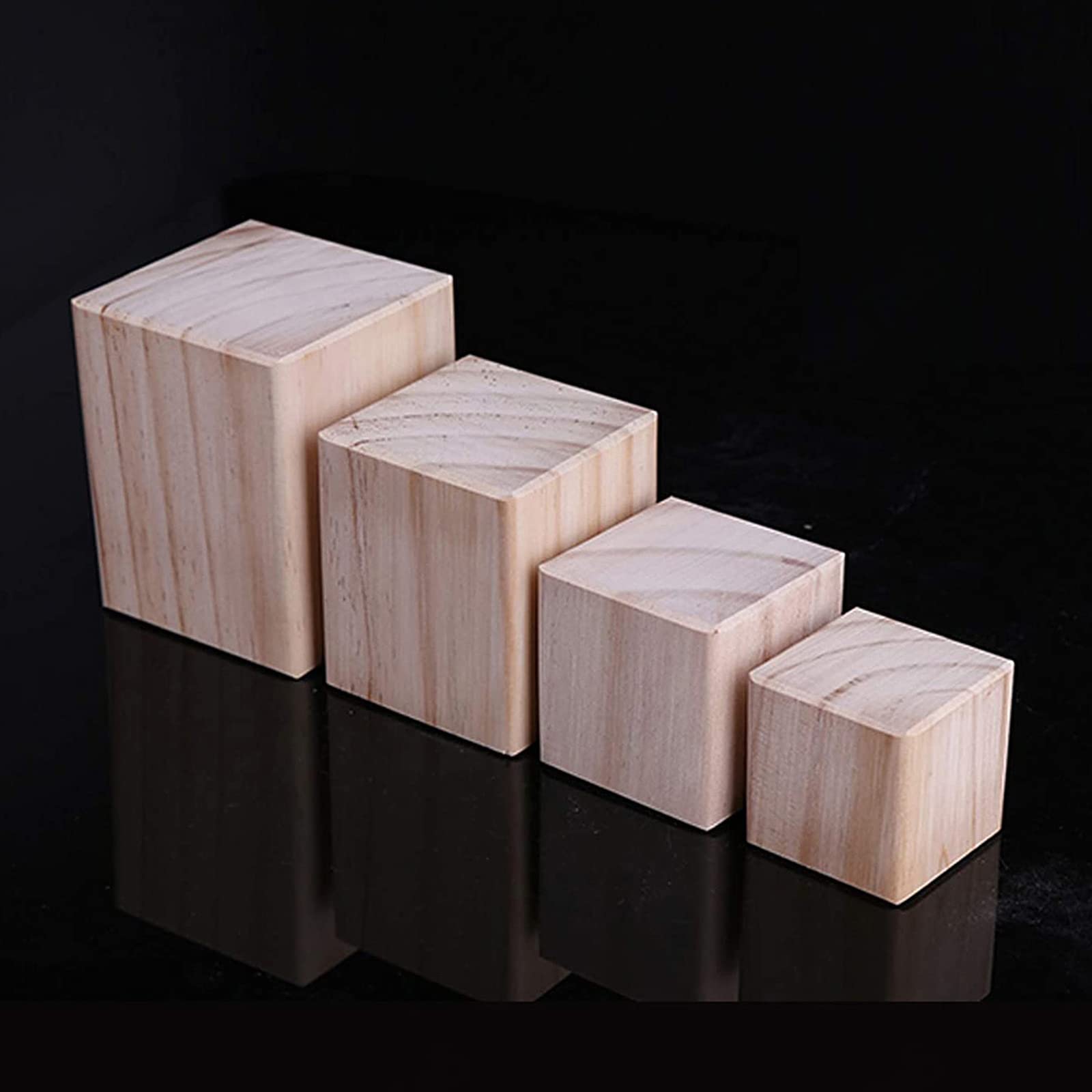Jolan Wood Furniture Legs En 4 Pcs, Sofa Legs, Square Table Legs, Diy Replacement Furniture Feet, Cabinet Desk Coffee Table Dining Table Furniture Heightening Legs Support Legs,-6×6×3Cm