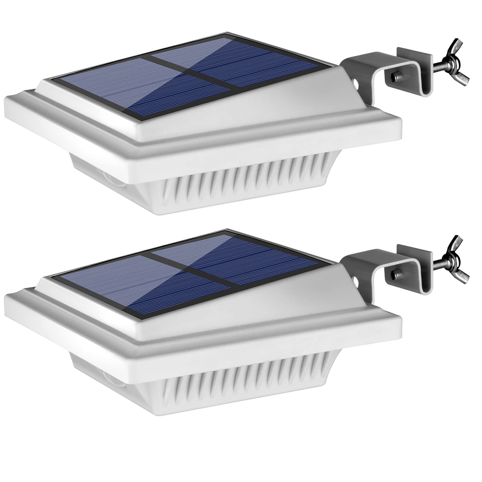 UniqueFire Outdoor Solar Fence Lights - 40 LED Outdoor Security Lights for Eaves, Garden, Landscape & Walkway (2PCS, Cool White, Waterproof)