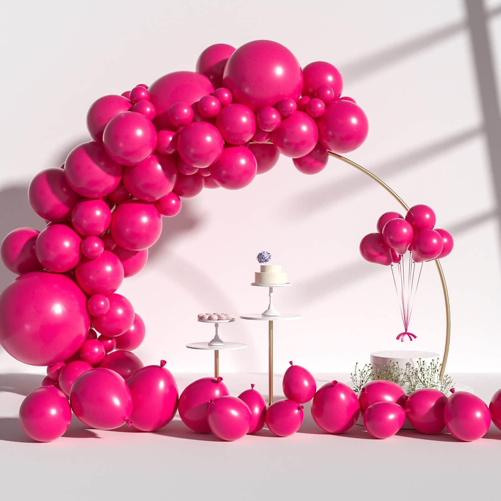 FEELMOMNNT Hot Pink Balloons Different Sizes 84Pcs Dark Pink Balloons Garland Arch Kit,18"+12"+5"Party Latex Balloon for Birthday Wedding Baby Shower Anniversary Bridal Shower Party Decorations