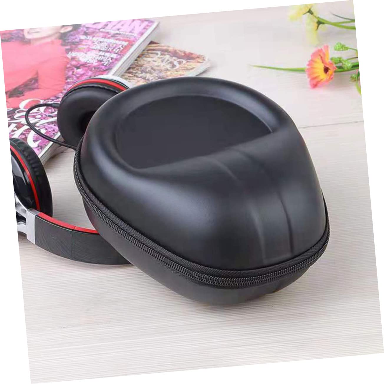 Angoily 3 Piezas Bolsa De Auriculares Bolsa Organizadora De Viaje Estuche De Transporte Bolsa Organizadora De Cables Bolsa De Transporte para Auriculares Viajar Eva sobre La Oreja Piedra