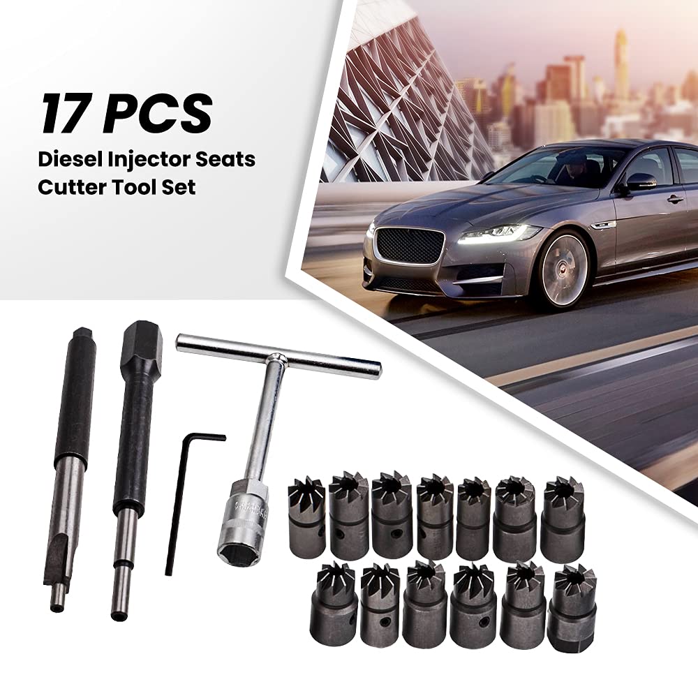maXpeedingrods Injector Seats Cutter Set Universal Tool Kit 17p Engine timing tool kit sets new