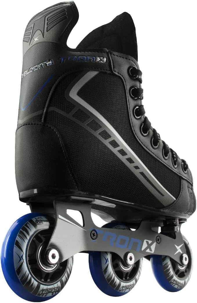 TronX Velocity Youth Adjustable Inline Hockey Skates, Black, Small 11-1 (Small 11-1) : Sports & Outdoors