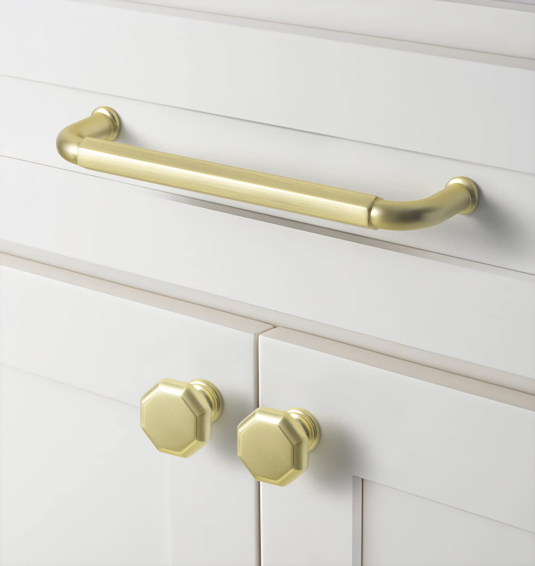 Goo-Ki 5 Inch Center-to-Center Cabinet Pulls - Antique Brass, Zinc Alloy, 6 Pack With Screws - View #8
