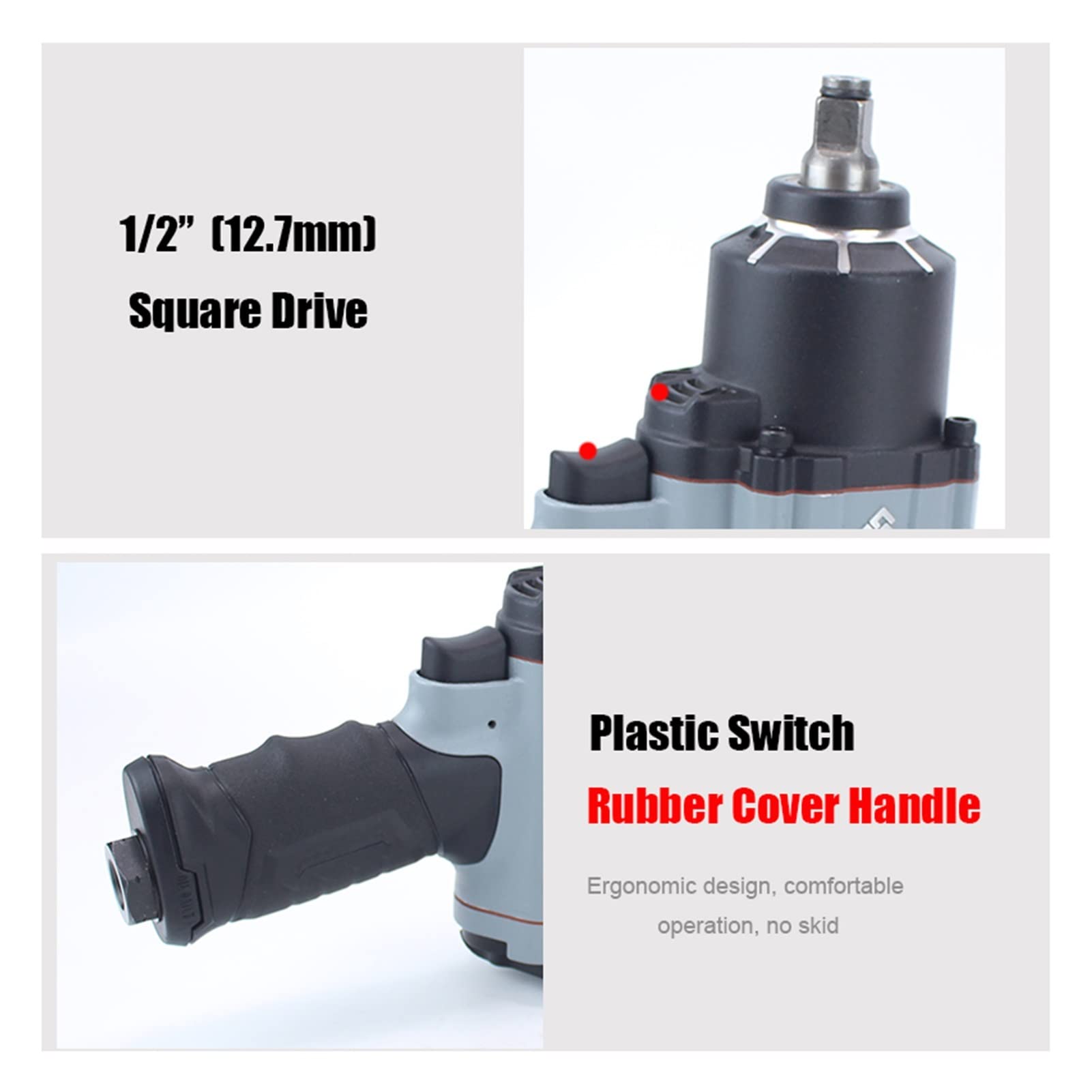 Set di scalpelli per martello pneumatico 1/2 "Pneumatico Chiave for impianti chiave for impianti chiave PROFESSIONALE PROFESSIONALE Strumenti di riparazione auto Chiave 120 0n.m. Con prese 17mm 19mm 2