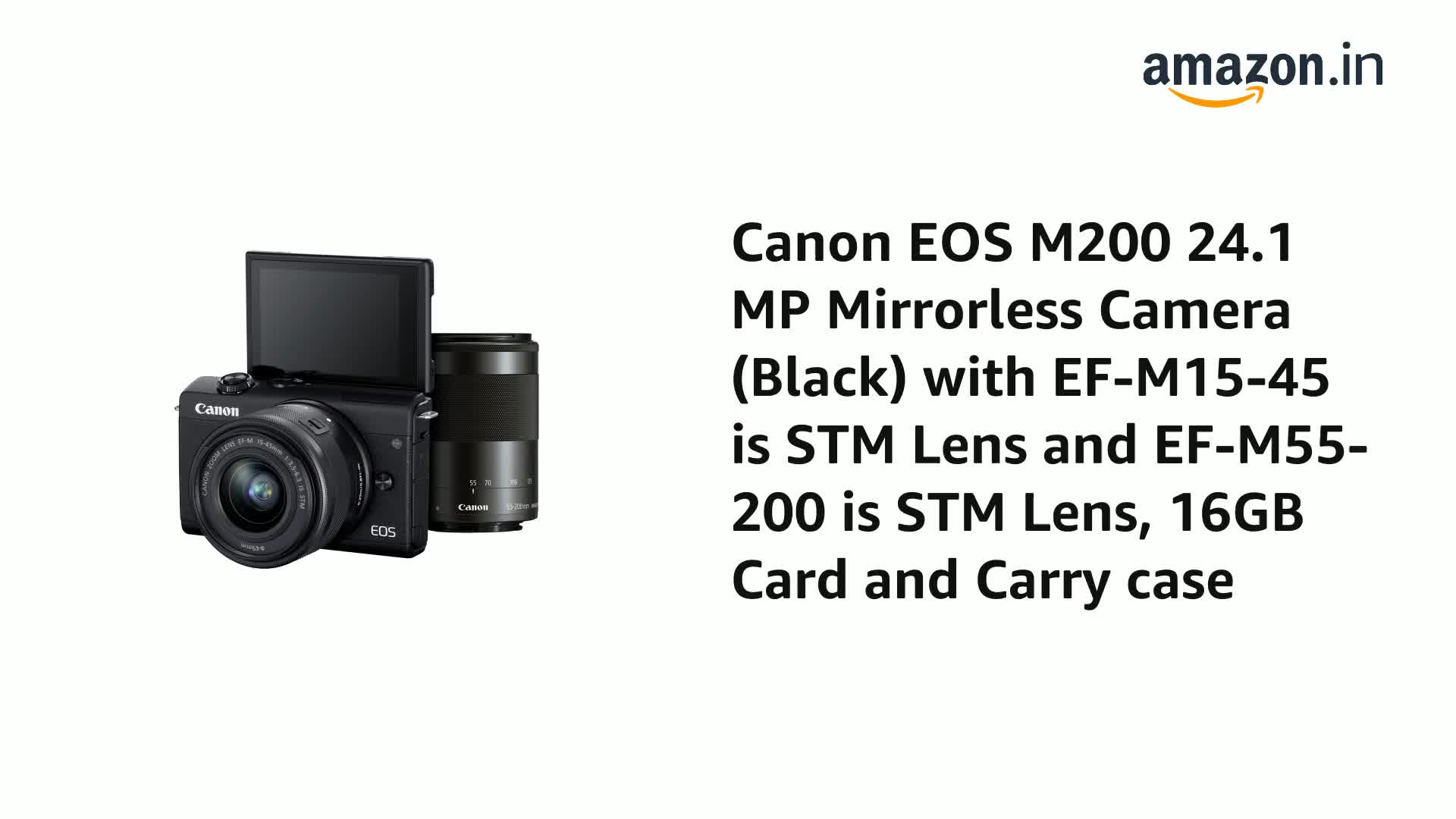 Buy Canon EOS M200 Mirrorless Camera, EF-M15-45mm f/3.5-6.3 is STM