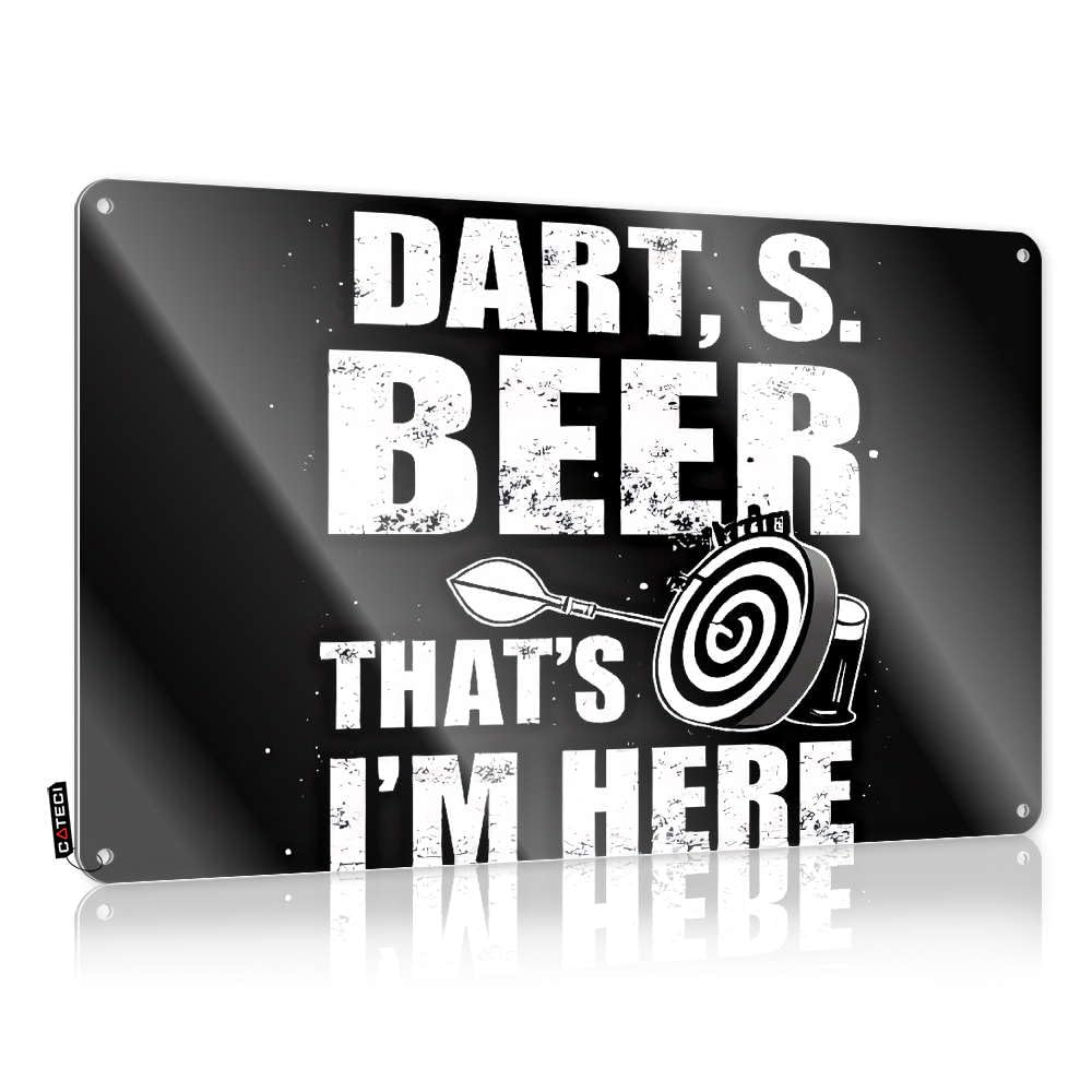 Fzfn Colour Dart, Beer, Fun - That's Why I'm Here! Housewarming Gift Simple - Funny Wall Signs Accessories Vintage Wall Art(30X40cm)